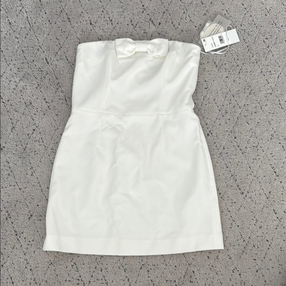 French Connection White Strapless Sheath Dress